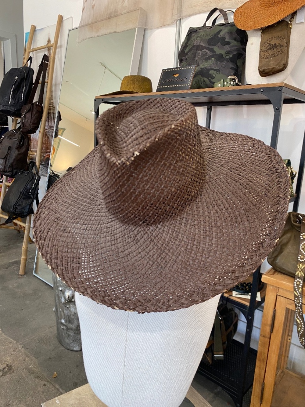 Reinhard Plank Straw Hat in Dark Chocolate